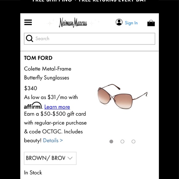 Brand New W T Tom Ford Colette Sunglasses in gray. Retails for $340. main image 5